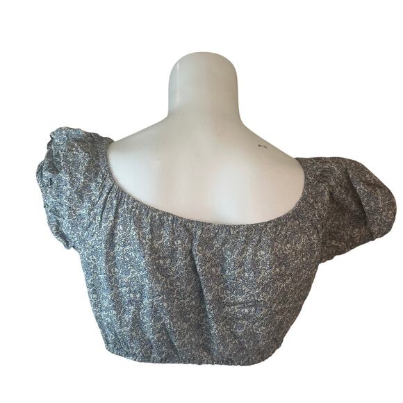 Christy Dawn Margot Cropped Top Ditsy Floral Pattern Blouse Elastic XS/S - Picture 4 of 7